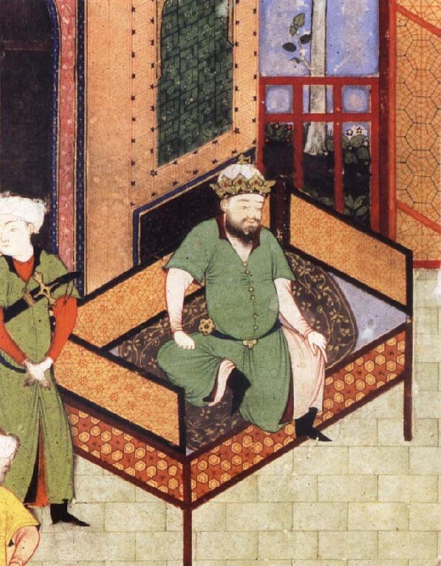 Sultan Husayn on this throne, unknow artist